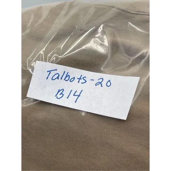 Talbots Cropped Capri Pants‎ Women Plus Size 20 Khaki Brown Tan Gold Button New - Picture 10 of 10